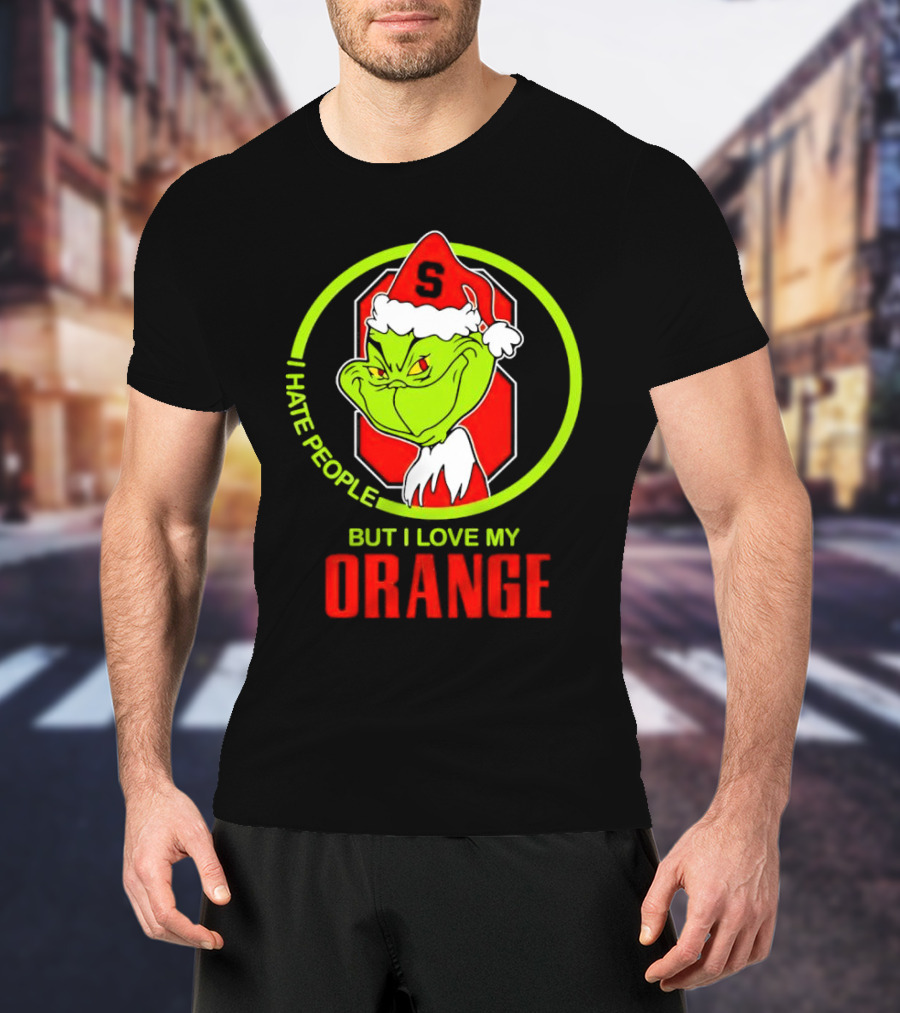 Grinch I Hate People But I Love My Syracuse Orange Christmas T-Shirt