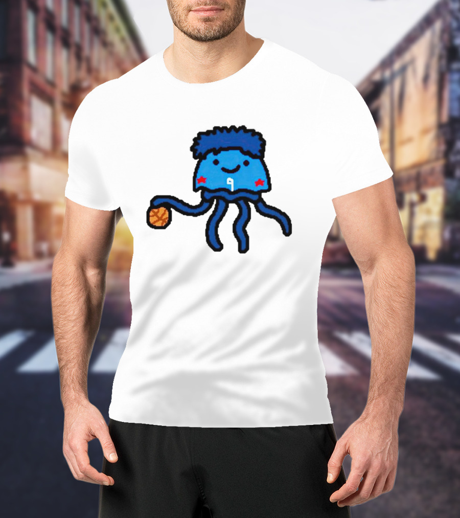 Kelly Oubre Jr Cartoon Jellyfish Basketball Star T-Shirt