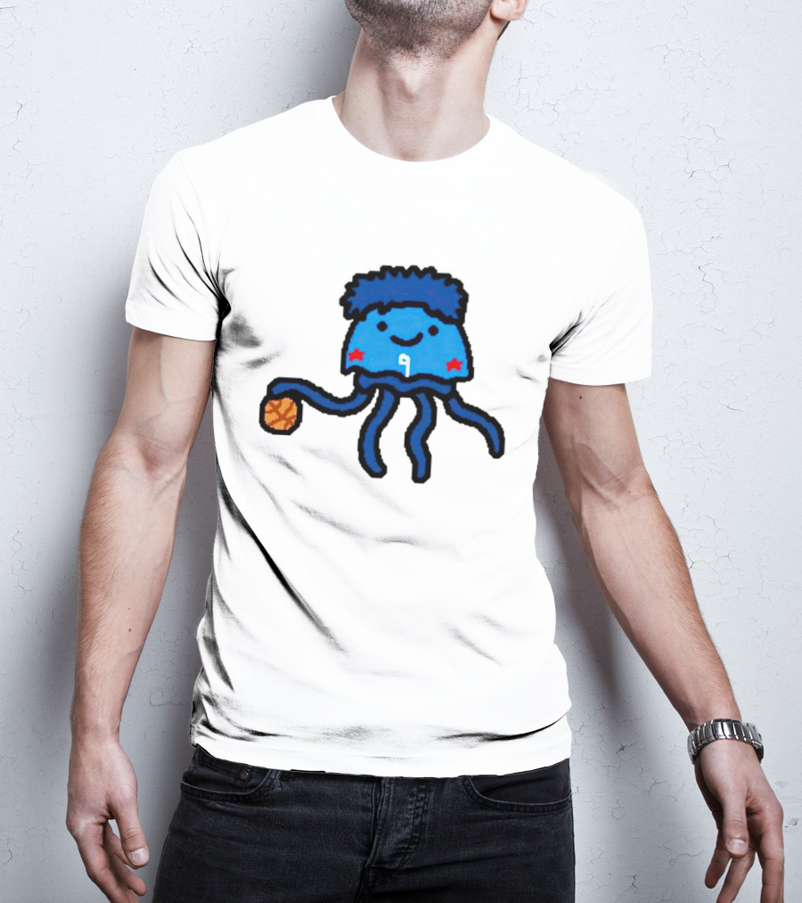 Kelly Oubre Jr Cartoon Jellyfish Basketball Star T-Shirt