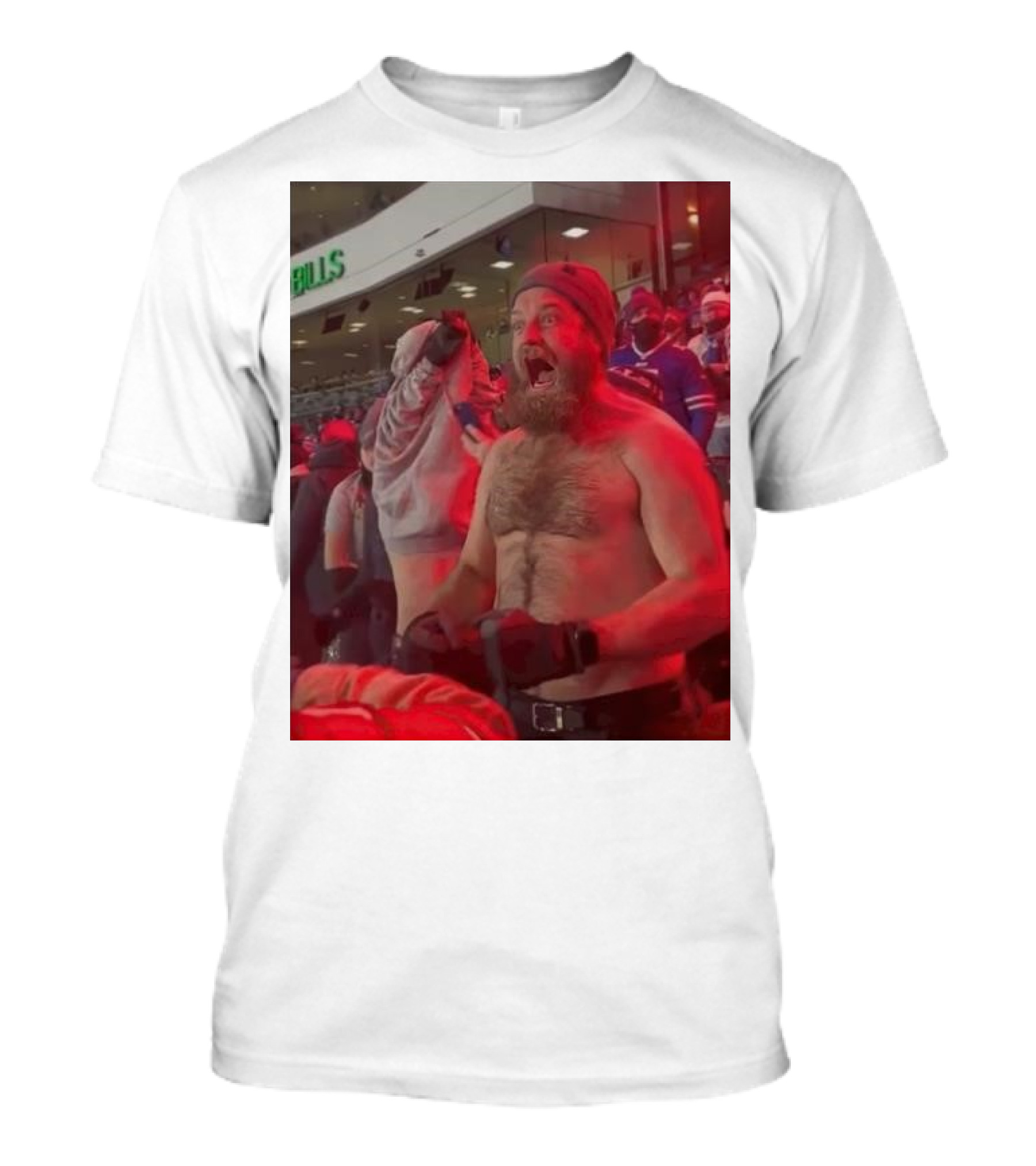 Buffalo Bills Shirtless Fan Game Day Excitement Ryan Fitzpatrick Scream T-Shirt