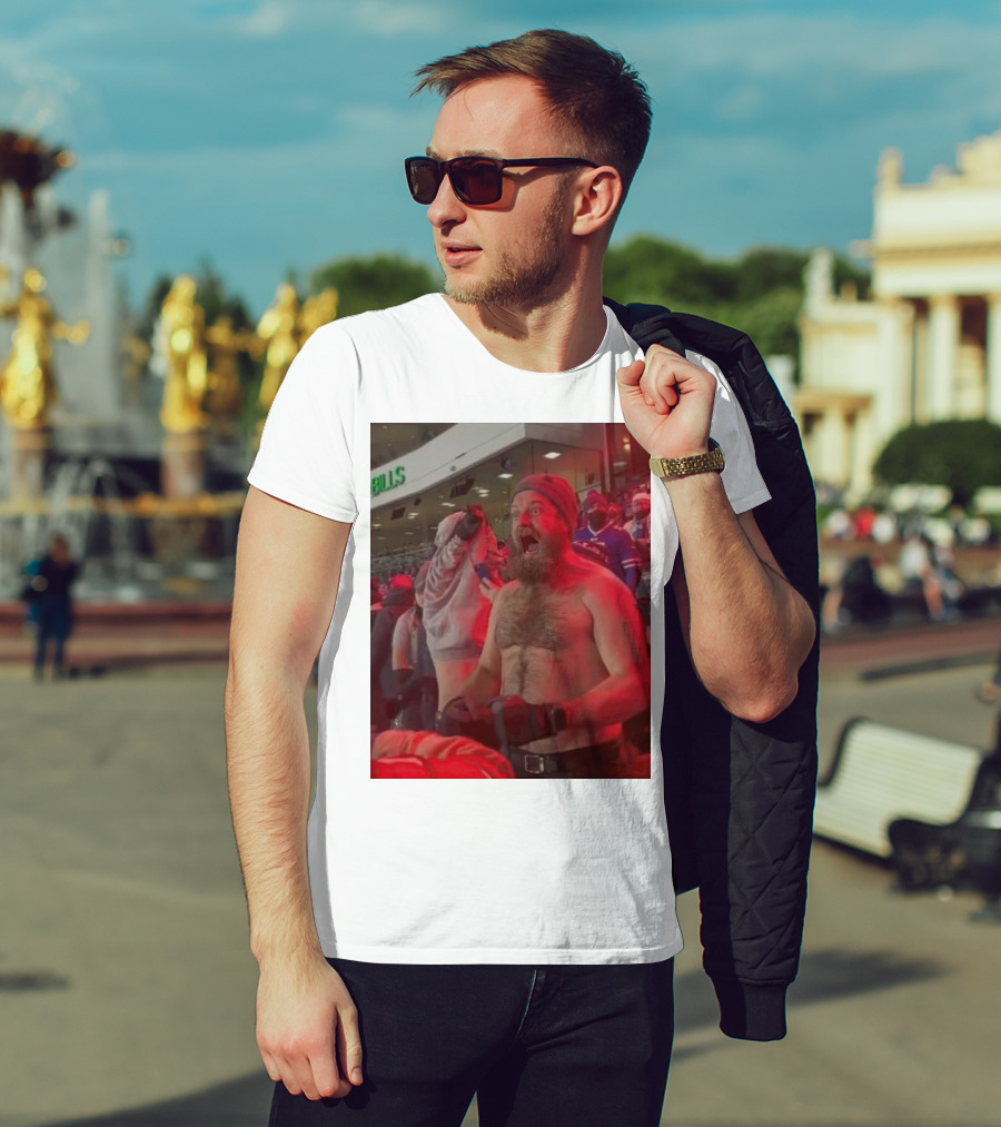 Buffalo Bills Shirtless Fan Game Day Excitement Ryan Fitzpatrick Scream T-Shirt