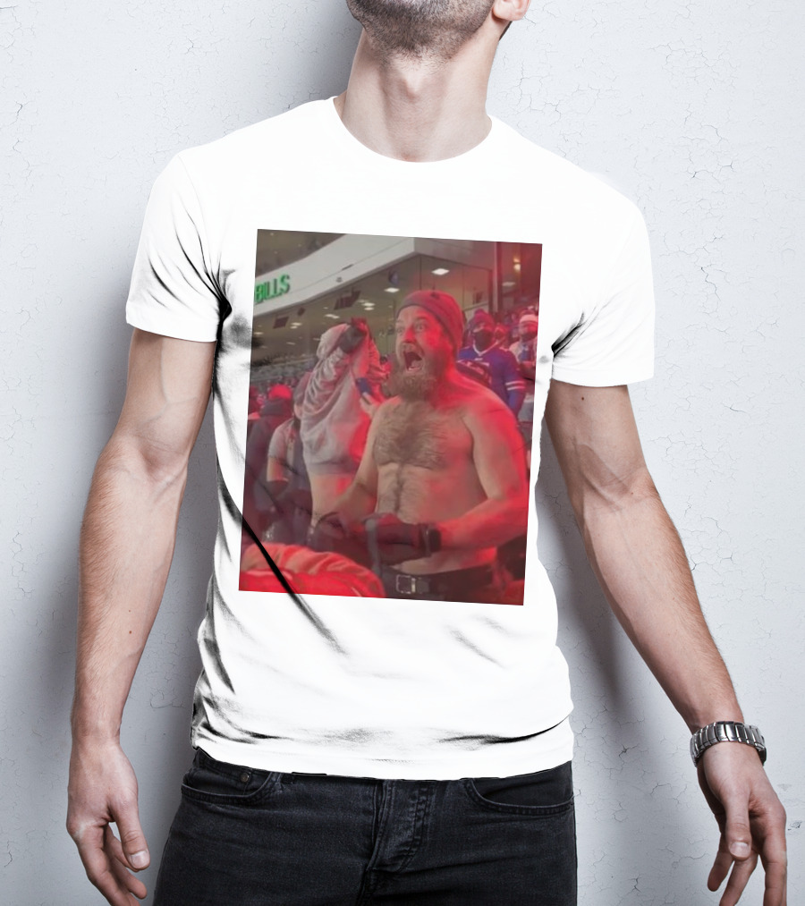 Buffalo Bills Shirtless Fan Game Day Excitement Ryan Fitzpatrick Scream T-Shirt