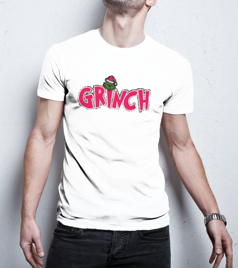 Grinch Pink Southern Shack Santa Hat T-Shirt