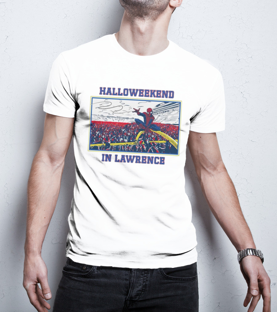 Halloweekend In Lawrence Spider Man Event Crowd Scene T-Shirt