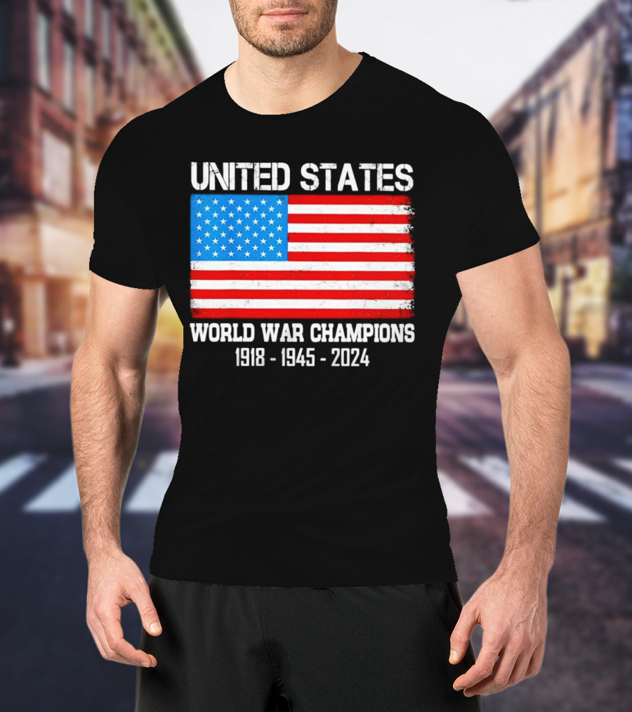 United States Flag World War Champions 1918 1945 T-Shirt