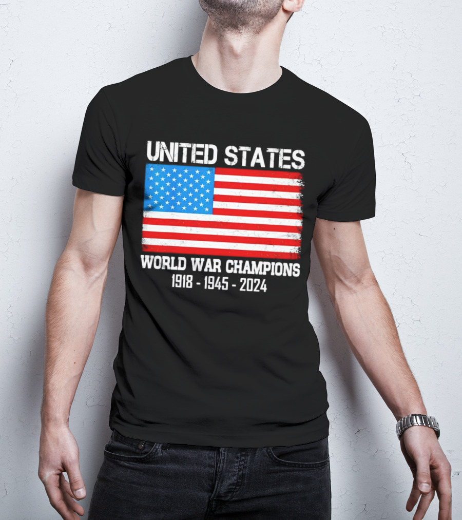 United States Flag World War Champions 1918 1945 T-Shirt