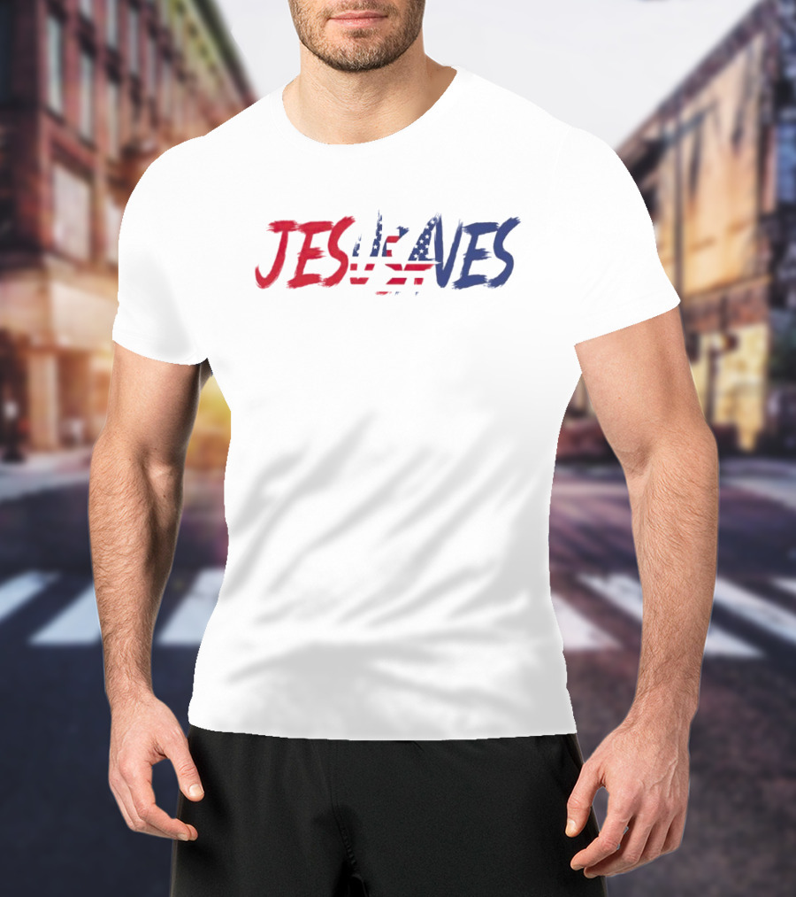 USA Flag Jesus Saves T-Shirt