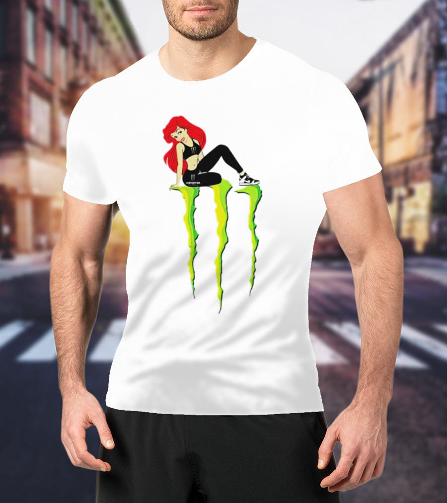 Ariel Monster Energy Logo Crossover T-Shirt