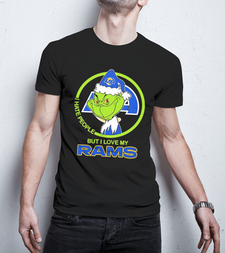 I Hate People But I Love My Los Angeles Rams Grinch T-Shirt