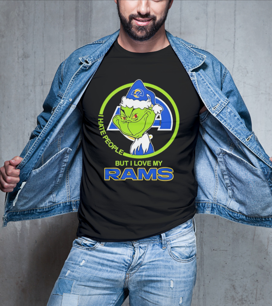 I Hate People But I Love My Los Angeles Rams Grinch T-Shirt