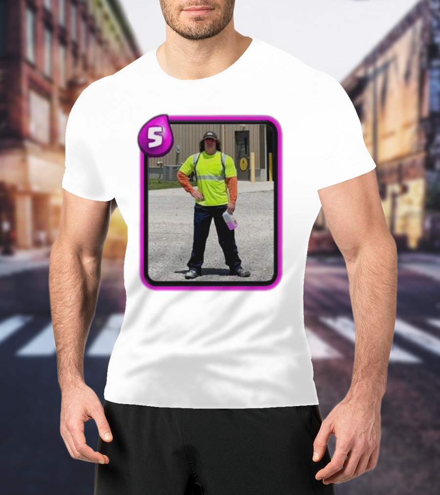 Sam Sulek Clash Royale Card Style Construction Worker T-Shirt
