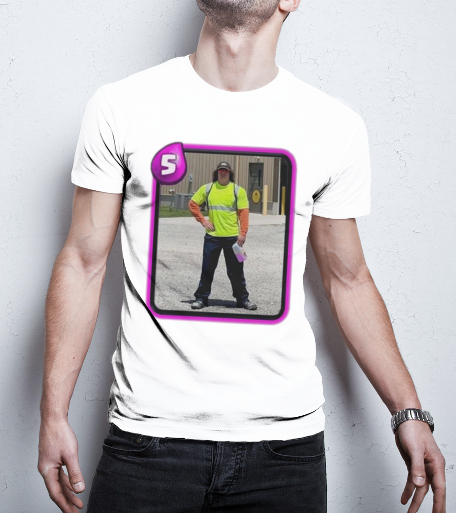 Sam Sulek Clash Royale Card Style Construction Worker T-Shirt