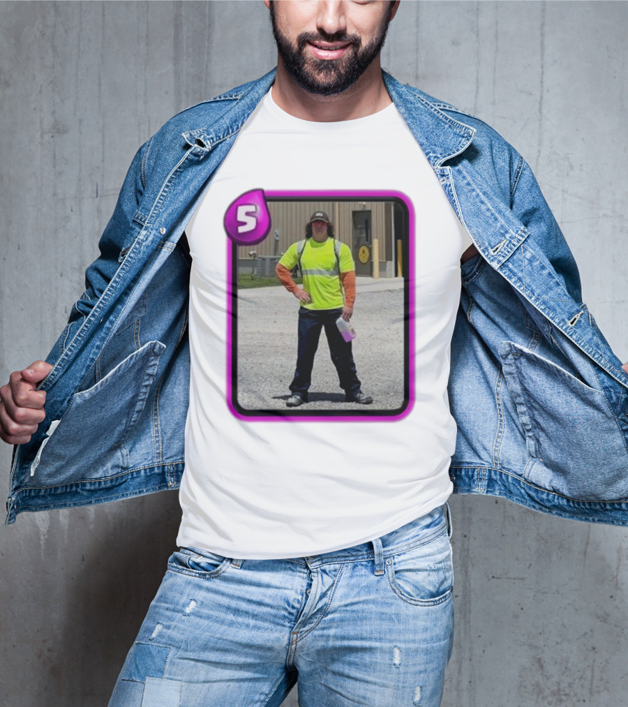 Sam Sulek Clash Royale Card Style Construction Worker T-Shirt