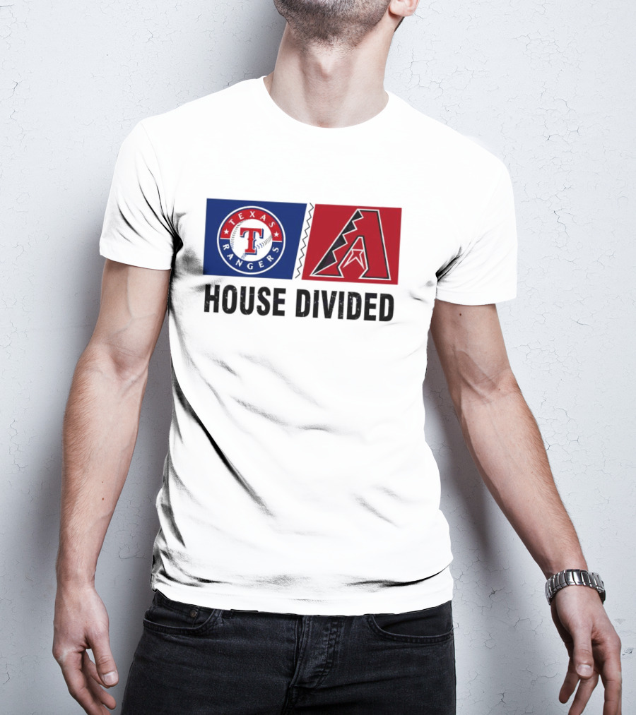 Texas Rangers Arizona Diamondbacks House Divided T-Shirt