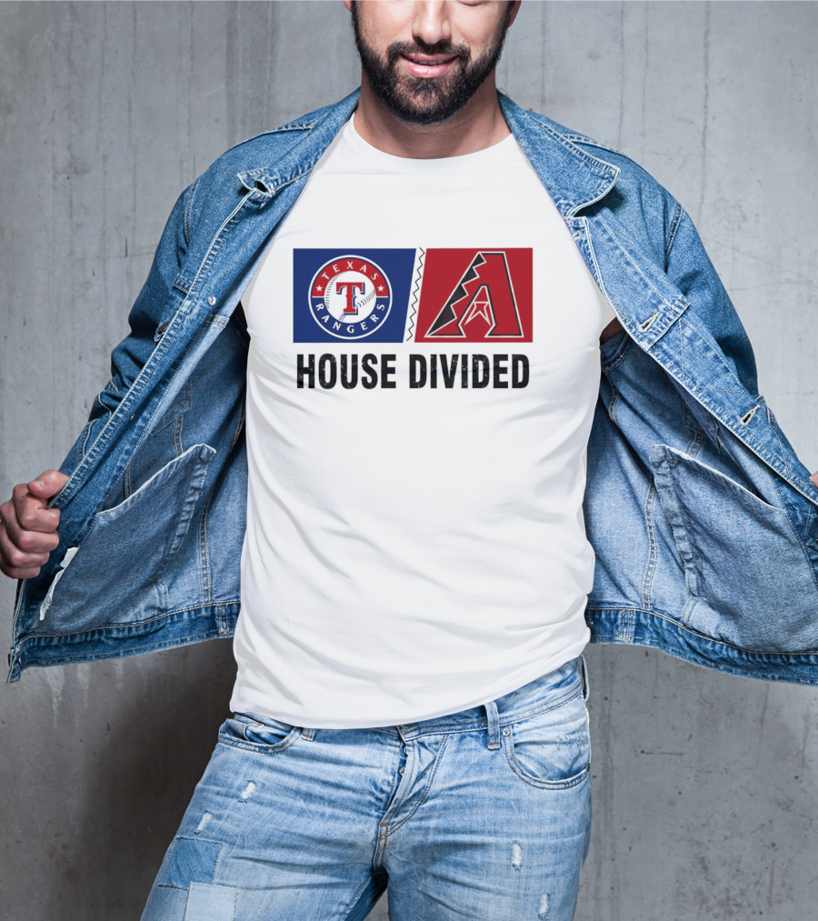 Texas Rangers Arizona Diamondbacks House Divided T-Shirt