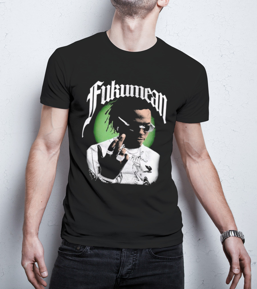 Fukumean 90s Vintage Hip Hop Style With Green Aura T-Shirt