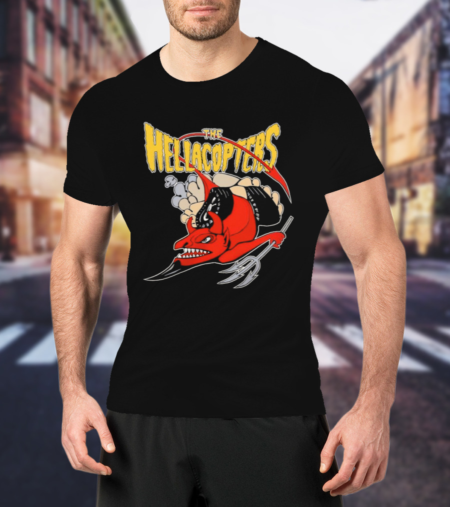 The Hellacopters Devil Stole The Beat Red Devil With Pitchfork And Wings T-Shirt