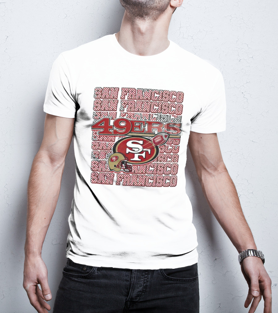 San Francisco 49ers Checkered Helmet T-Shirt