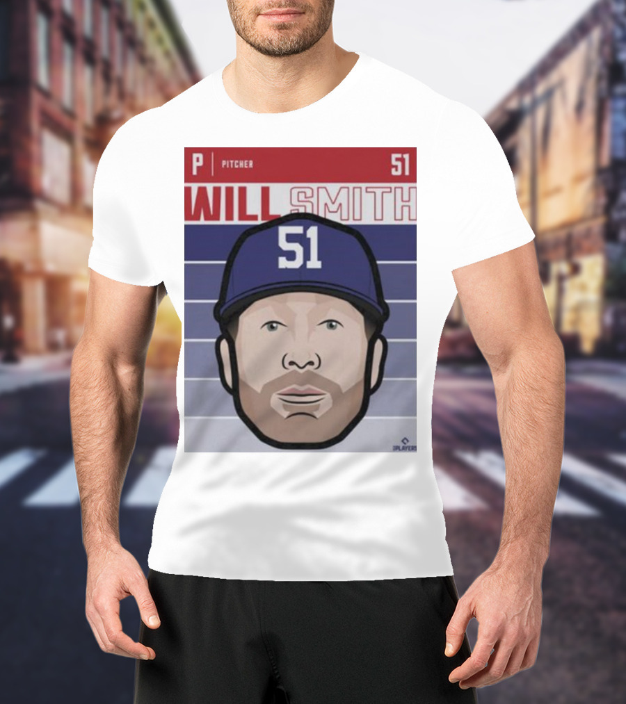 Will Smith Pitcher 51 Texas Fade Baseball T-Shirt