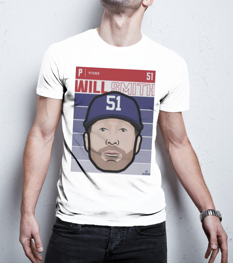 Will Smith Pitcher 51 Texas Fade Baseball T-Shirt