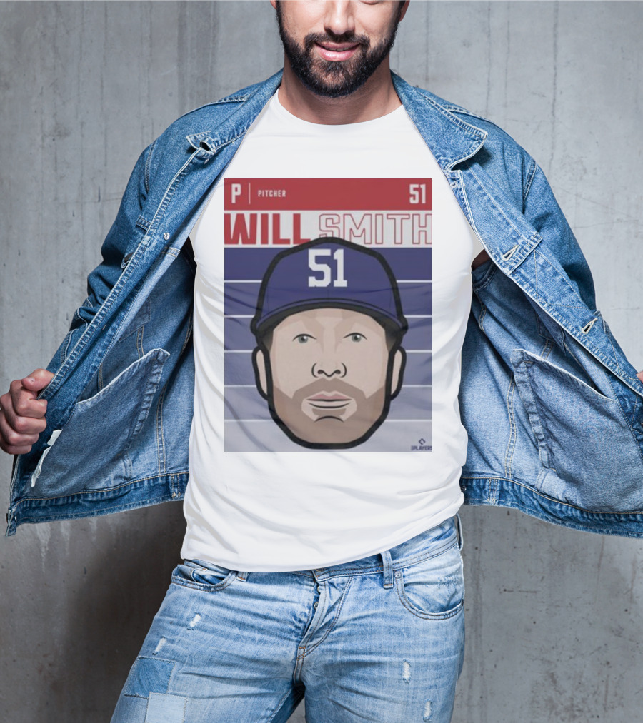 Will Smith Pitcher 51 Texas Fade Baseball T-Shirt