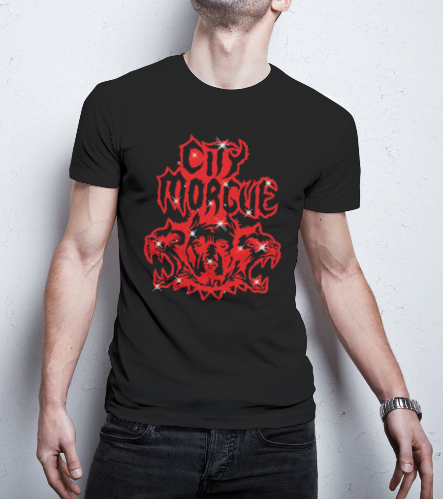 City Morgue Rhinestone Cerberus T-Shirt