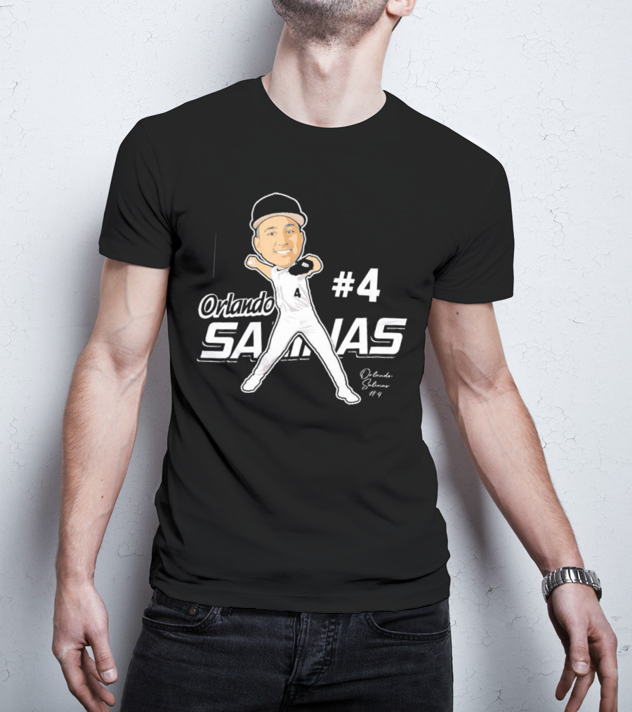 Orlando Salinas #4 Caricature Signature T-Shirt