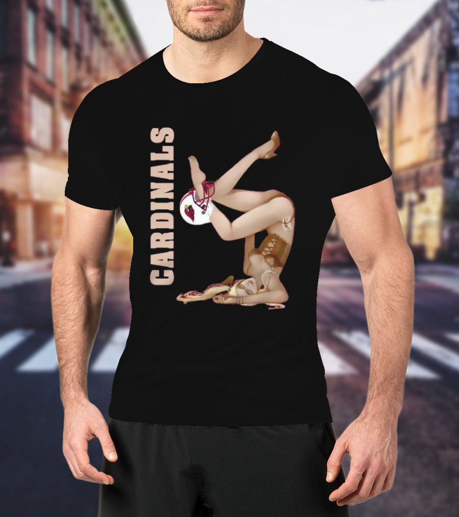 Cardinals Vintage Pin-Up Style Football T-Shirt