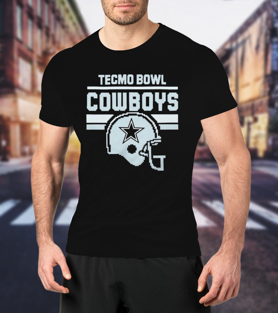 Tecmo Bowl Cowboys Helmet Vintage Pixel T-Shirt