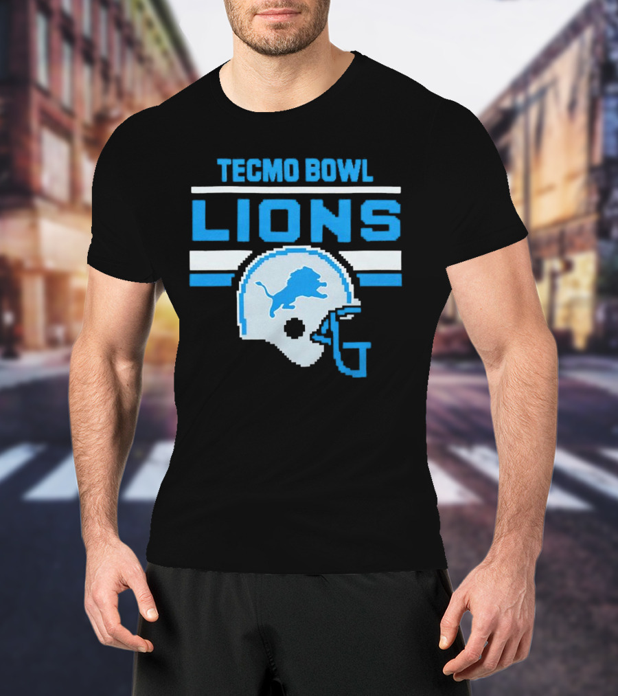 Tecmo Bowl Lions Helmet Detroit T-Shirt