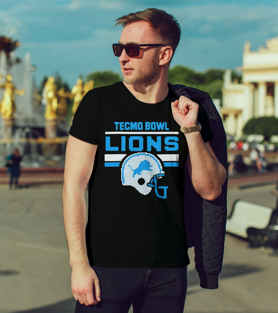 Tecmo Bowl Lions Helmet Detroit T-Shirt