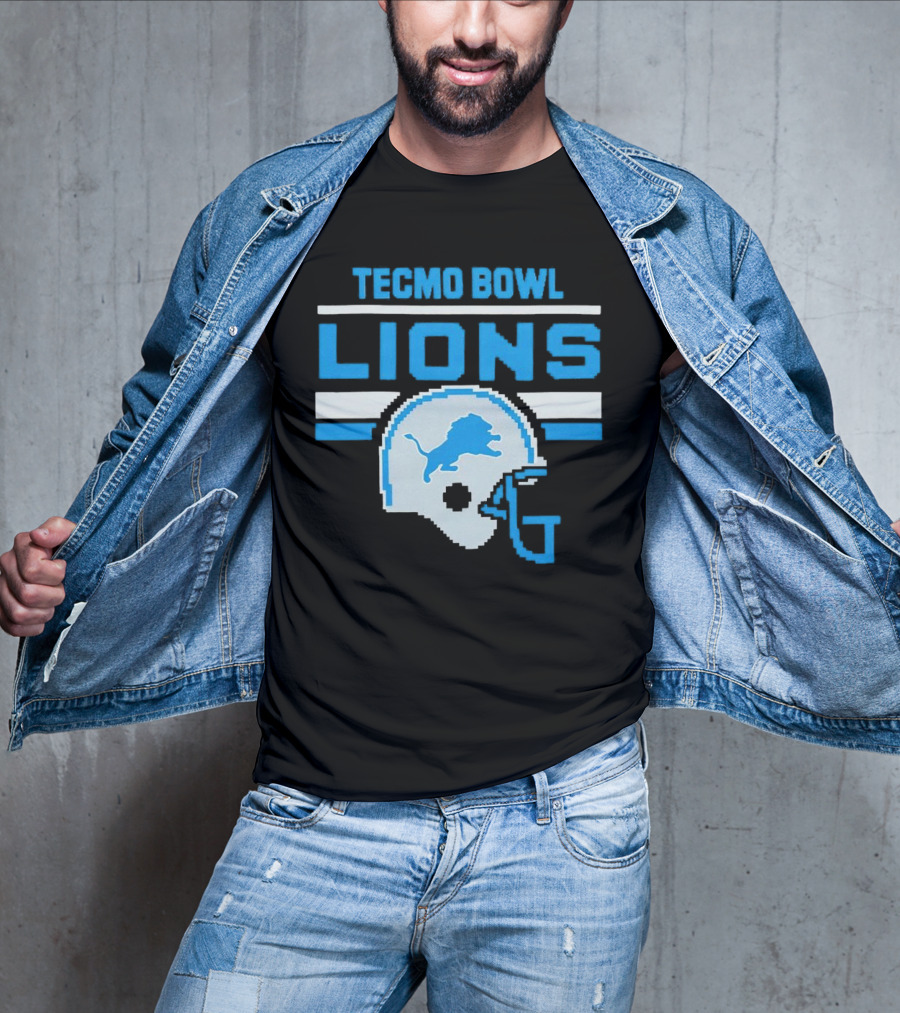 Tecmo Bowl Lions Helmet Detroit T-Shirt