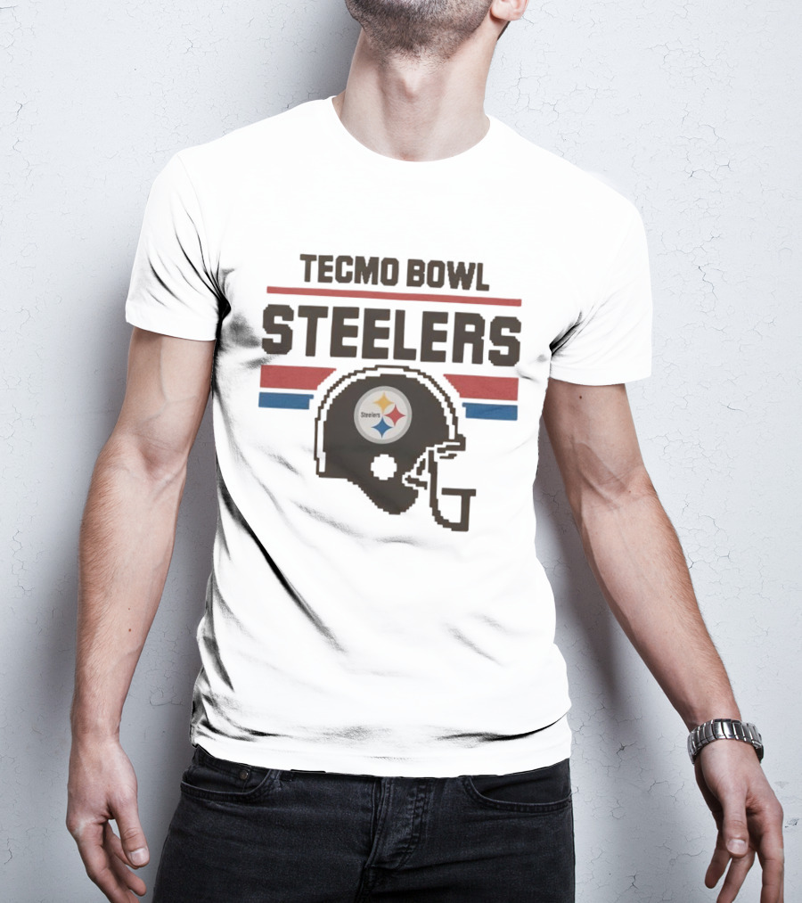 Tecmo Bowl Steelers Pittsburgh Logo Helmet T-Shirt