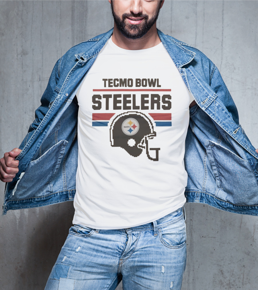 Tecmo Bowl Steelers Pittsburgh Logo Helmet T-Shirt