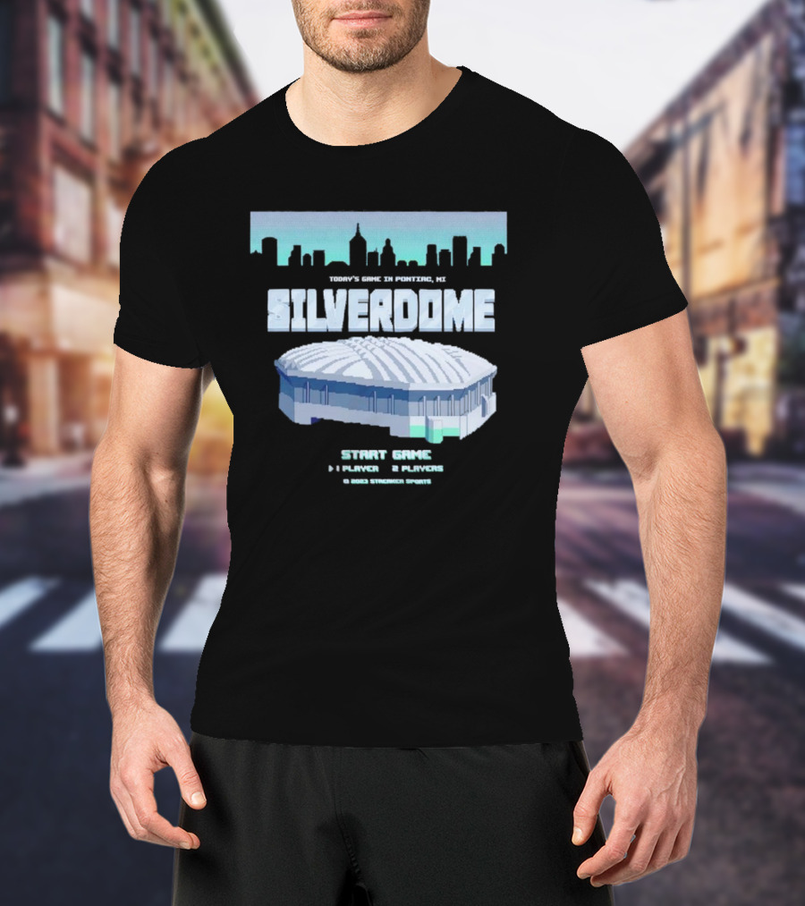 Silverdome 8-Bit Today's Game In Pontiac MI Start Game 1 Player 2 Players T-Shirt