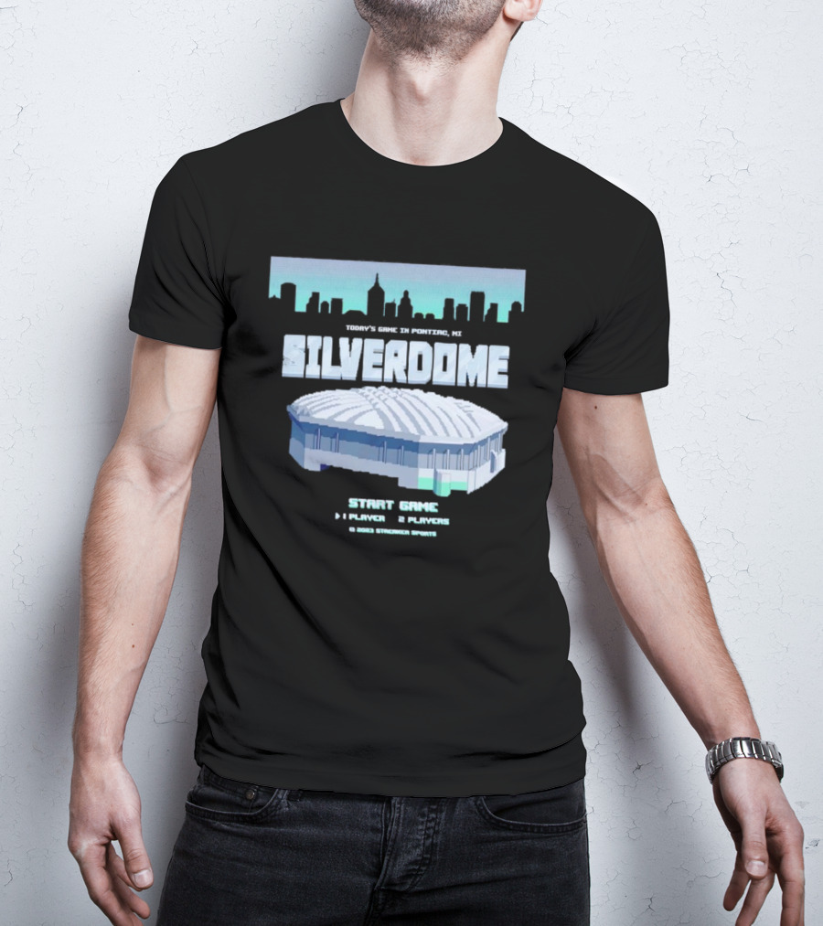 Silverdome 8-Bit Today's Game In Pontiac MI Start Game 1 Player 2 Players T-Shirt