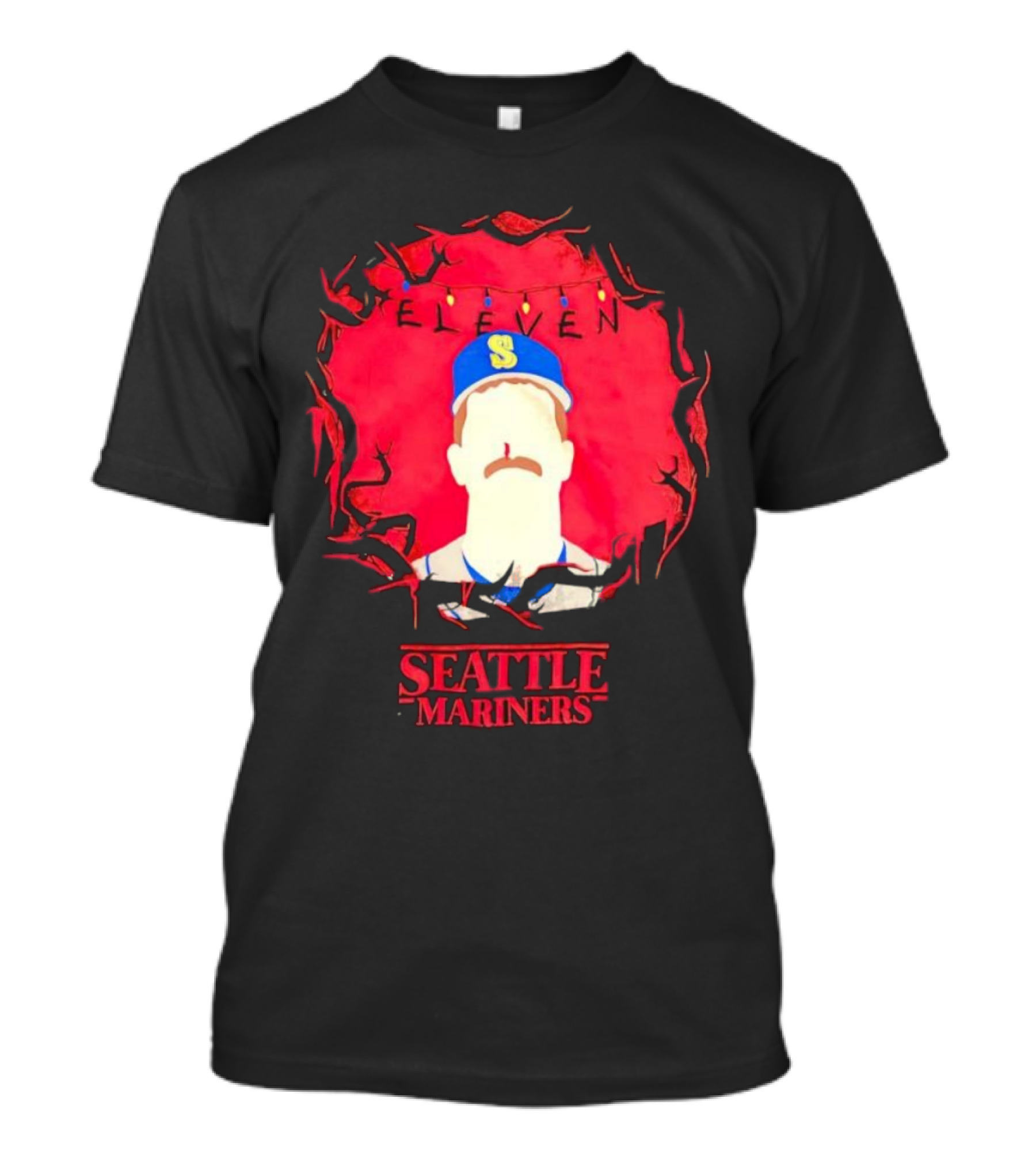 Eleven Stranger Things Style Seattle Mariners Baseball T-Shirt
