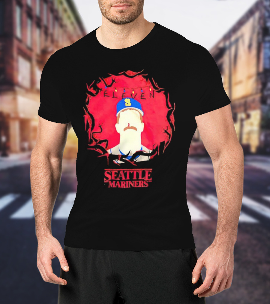 Eleven Stranger Things Style Seattle Mariners Baseball T-Shirt