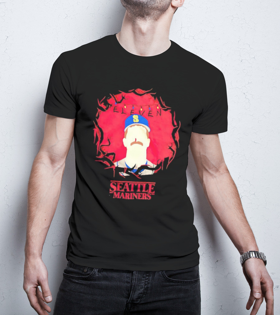 Eleven Stranger Things Style Seattle Mariners Baseball T-Shirt