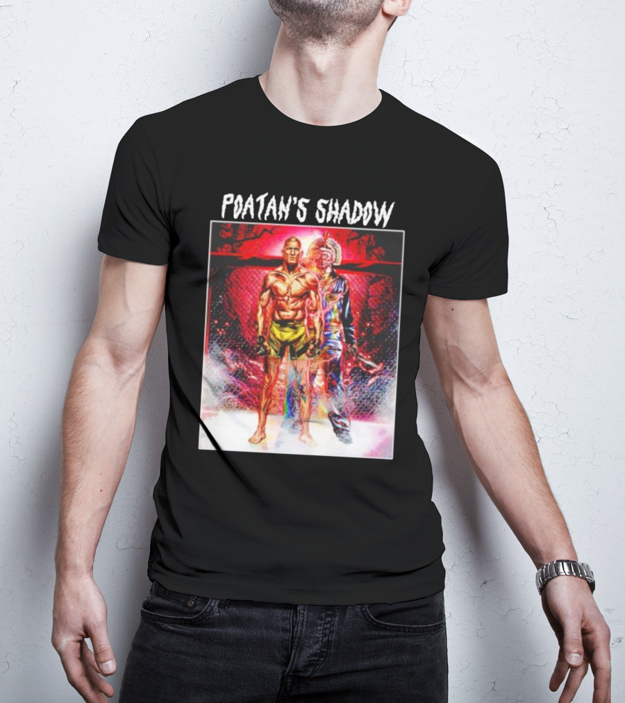 Poatan's Shadow Dual Persona Warrior In Fight Arena T-Shirt