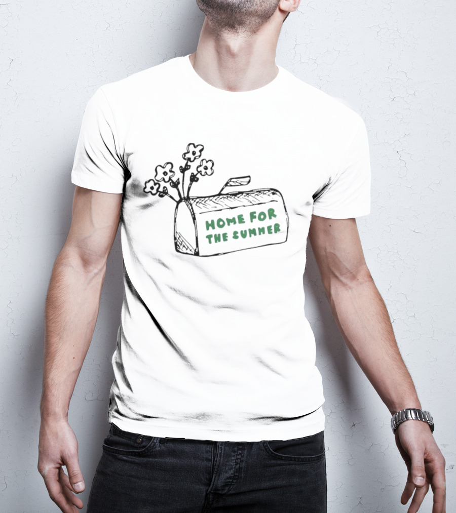 Sara Kays Home For The Summer Graphic With Flowers And Bag T-Shirt