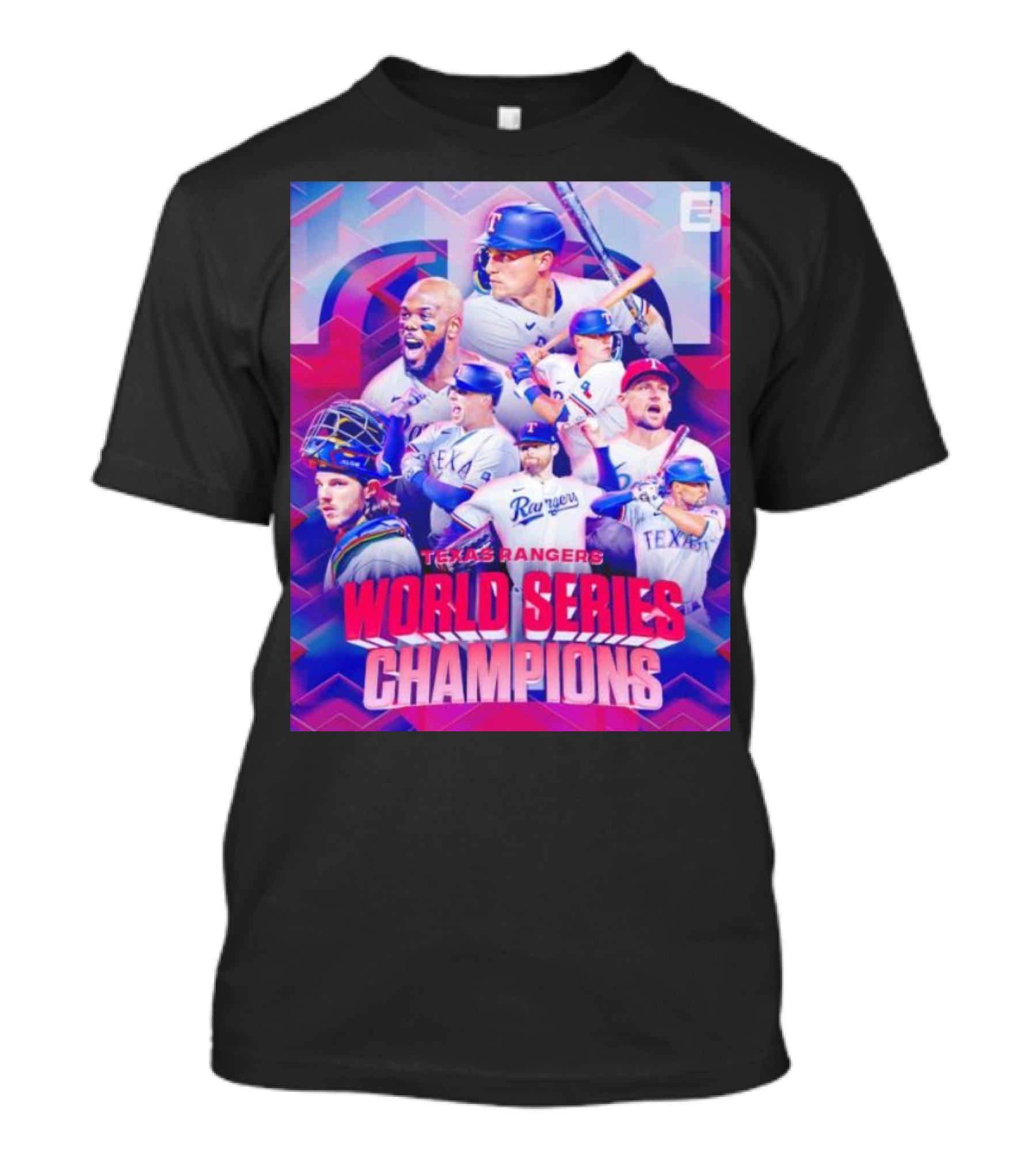 Texas Rangers World Series Champions ESPN Baseball Team Players T-Shirt