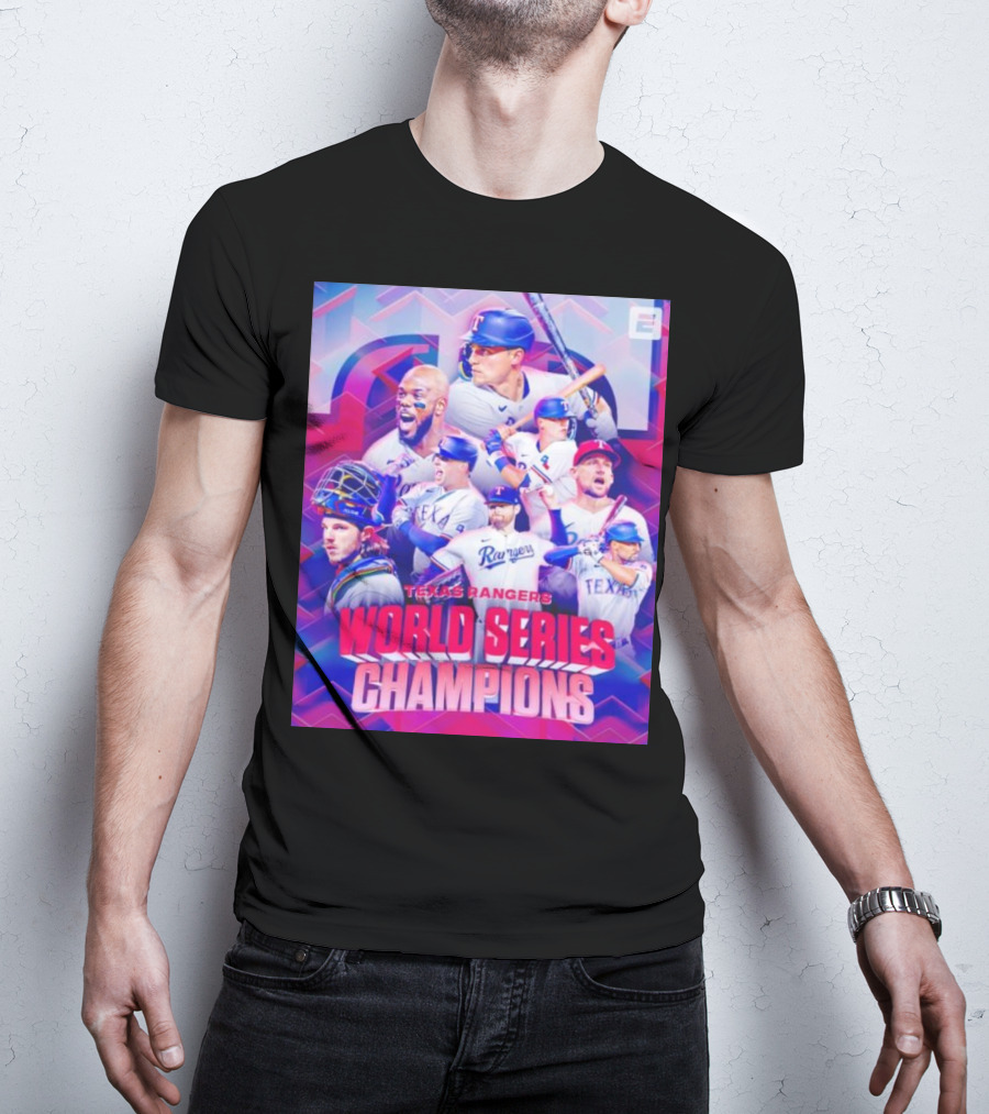 Texas Rangers World Series Champions ESPN Baseball Team Players T-Shirt