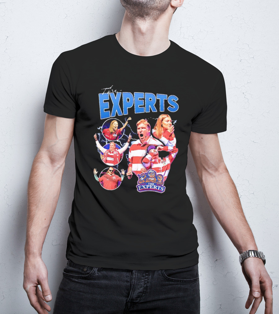 The Experts Team Football Enthusiasts In Red And White Stripes T-Shirt