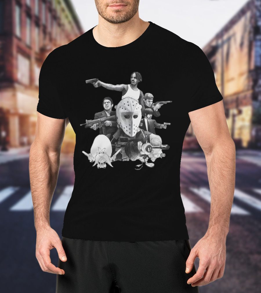 Trust Respect The Shooter Jason Mask Gangsters Anime Characters Gunmen T-Shirt