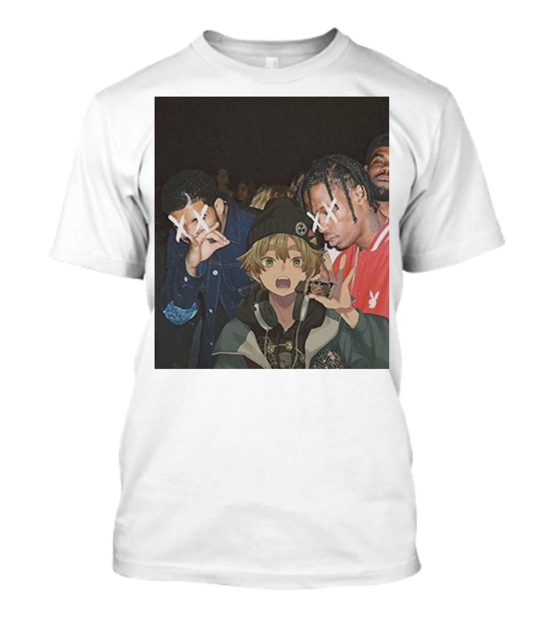 Drake Travis Scott Zenitsu Agatsuma Crossover Demon Slayer Anime T-Shirt