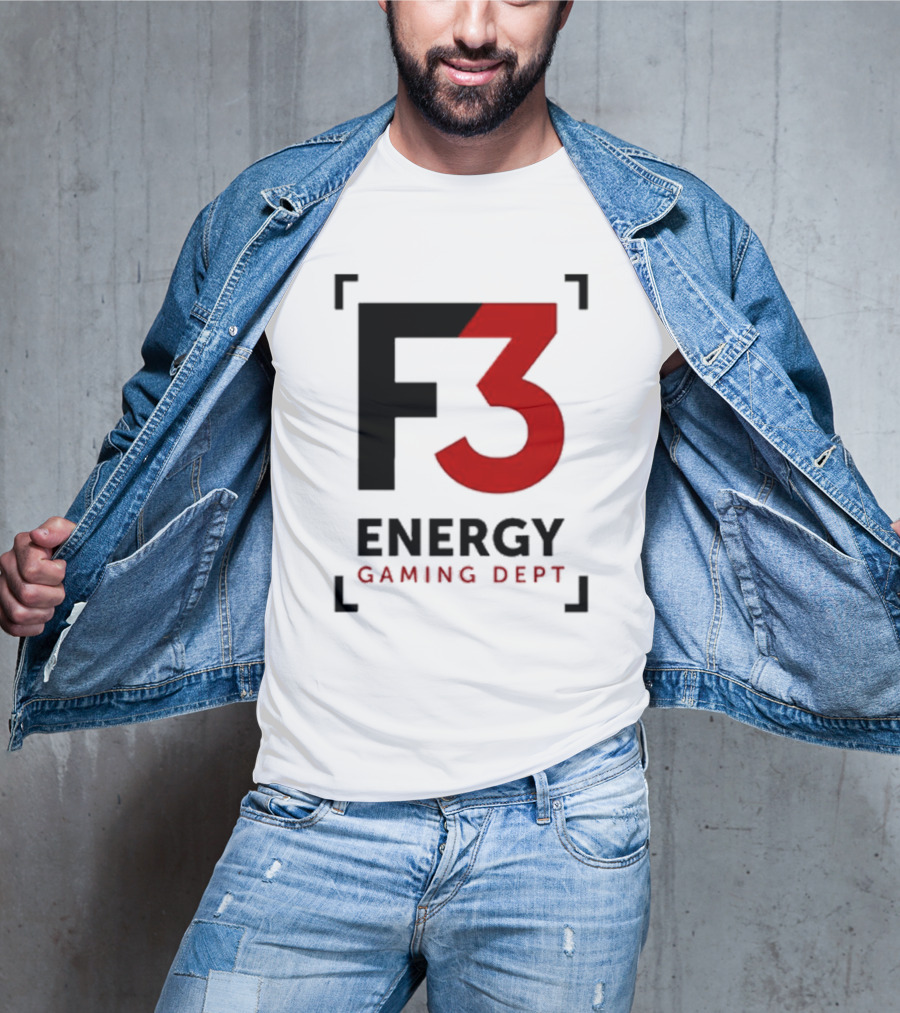 F3 Energy Gaming Dept Bold Red And Black T-Shirt