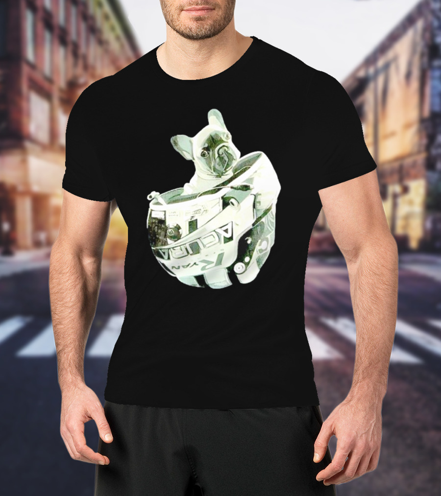 Franklin Beans Eversley French Bulldog Racing Helmet Acura Formula T-Shirt