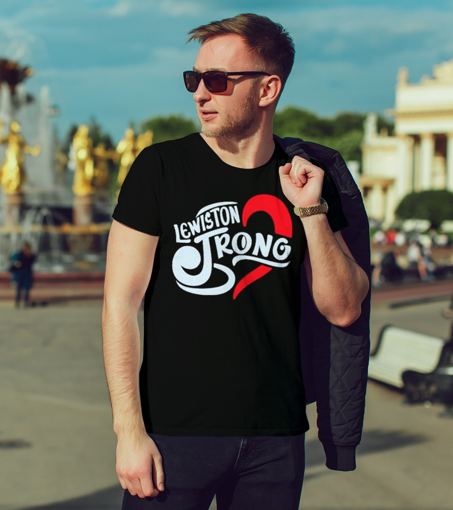 Lewiston Strong Heart Symbol Maine Resilience T-Shirt