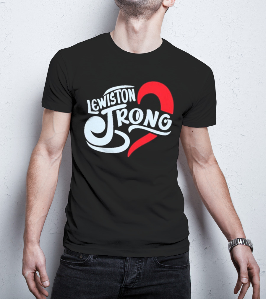 Lewiston Strong Heart Symbol Maine Resilience T-Shirt